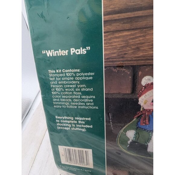 Bucilla Gallery Of Stitches Winter Pals Jeweled Stocking Kit 17" Long - Picture 2 of 10